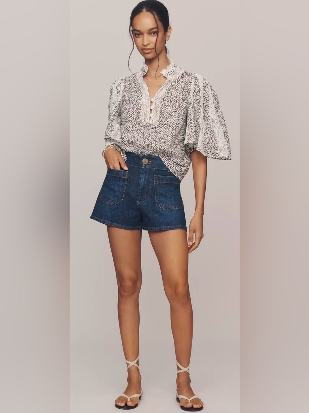 Anthropologie Colette Denim High Rise Shorts 29 Dark Wash Maeve Stretch NWOT $98